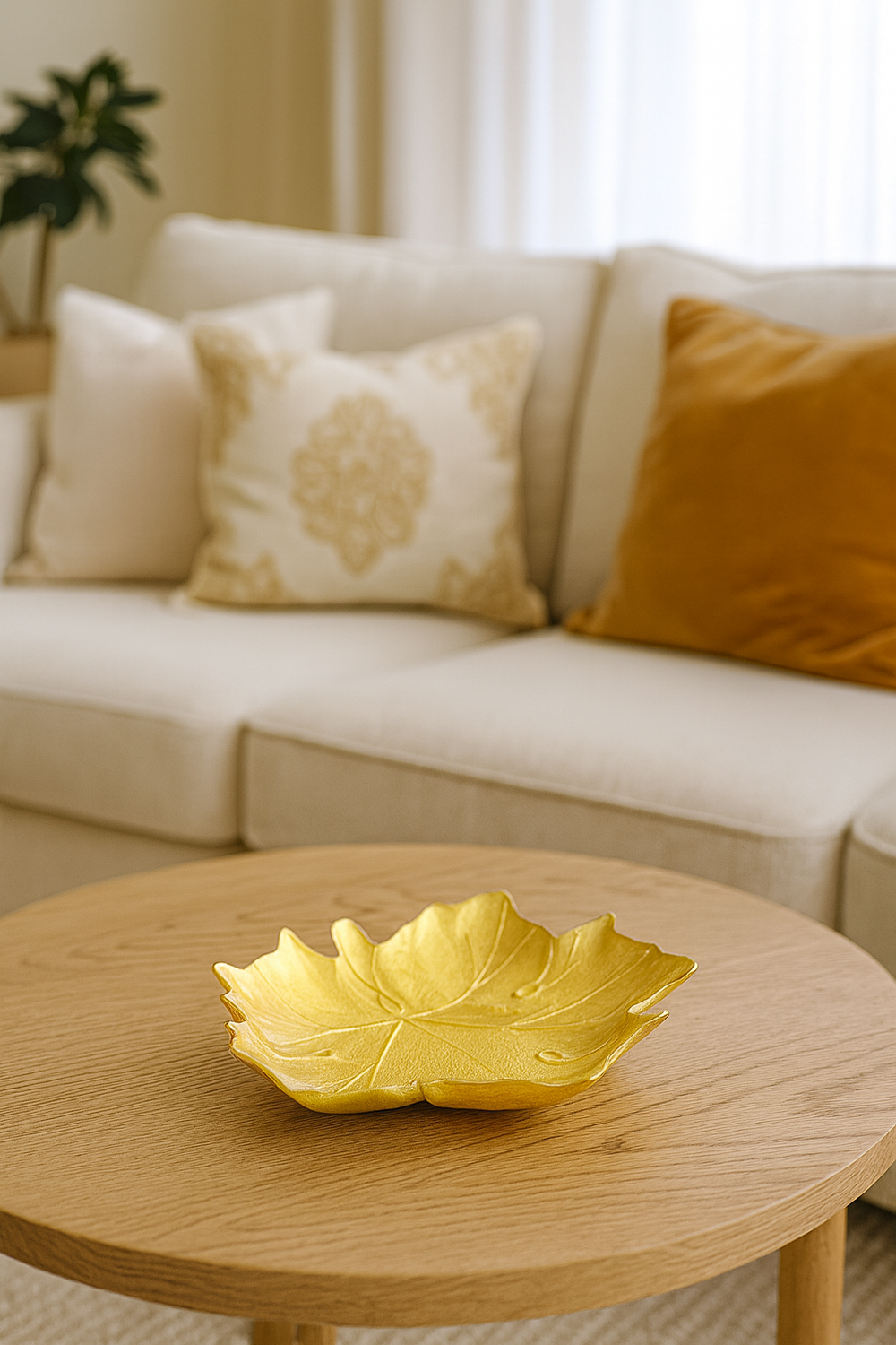 Folha Decorativa Fall Ouro 28x27cm