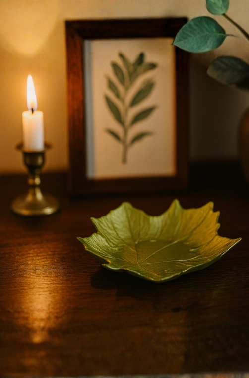 Folha Decorativa Dekor Fall Verde 21cm