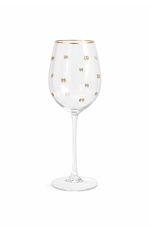 Conjunto de Taças de Vinho com Laço Borda Dourada - 6 peças