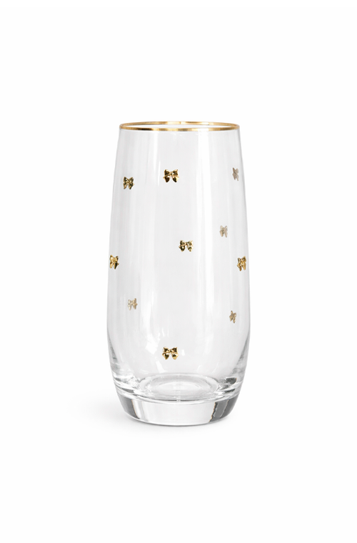 Conjunto de Copos de Vidro com Laço Borda Dourada - 6 peças