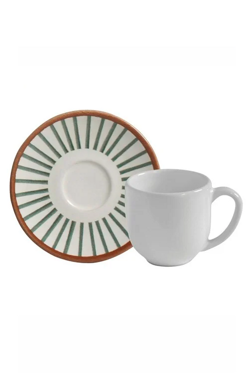 Xícara para Café com Pires Coup Stoneware Equador Abstrato 97ml