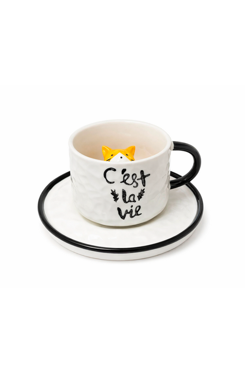 Xícara Pires com Gatinho Interno 150ml
