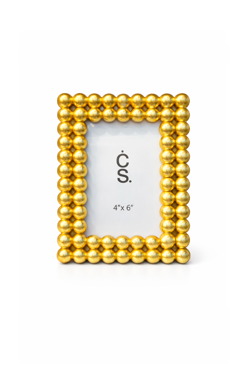 Porta Retrato Decorativo Esferas Douradas