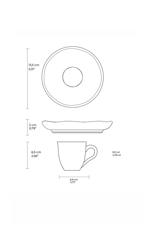 Xícara De Café com Pires Bio Shimeji 120ml