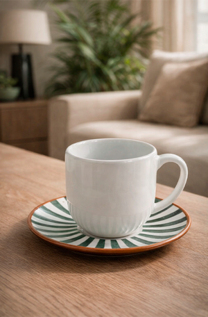 Xícara para Café com Pires Coup Stoneware Equador Abstrato 97ml
