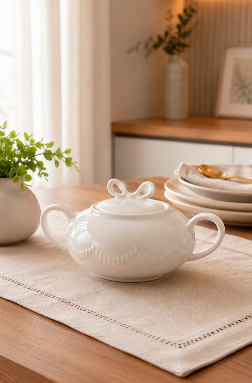 Açucareiro Lacet em New Bone China Branco 250ml