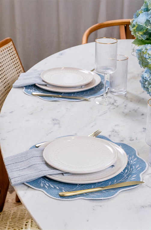 Jogo Americano Festone Ramos Azul Avulso