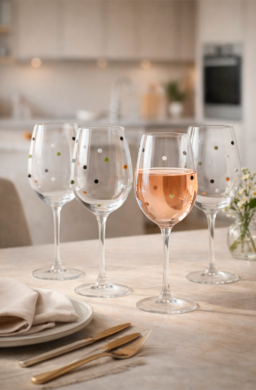 Conjunto com 4 Taças de Vinho Dot Colors 440ml