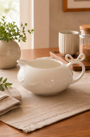 Leiteira Lacet em New Bone China Branco 250ml