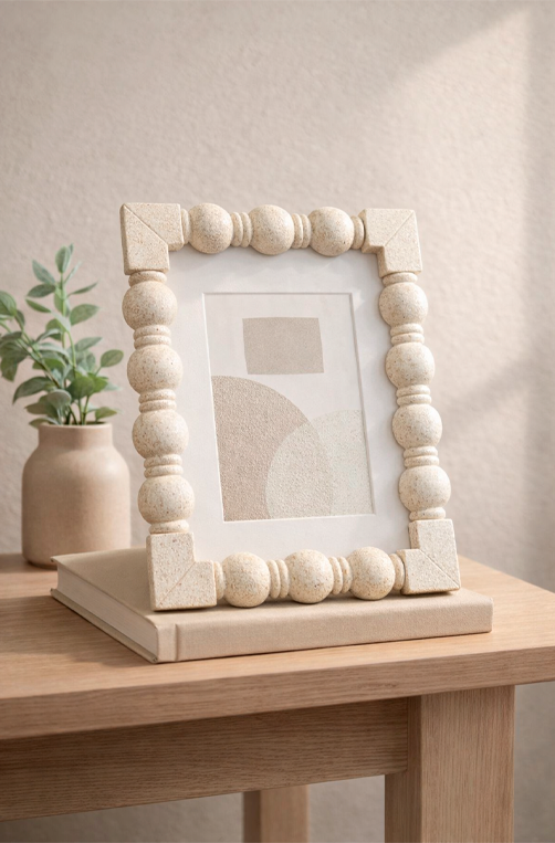 Porta Retrato Decorativo em Pedra Geométricas 5x7