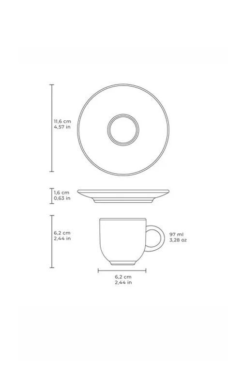 Xícara para Café com Pires Coup Stoneware Trópico Abstrato 97ml