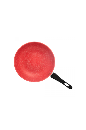 Frigideira Wok de Indução em Alumínio com Revestimento Cerâmico Granito Chef Vermelha