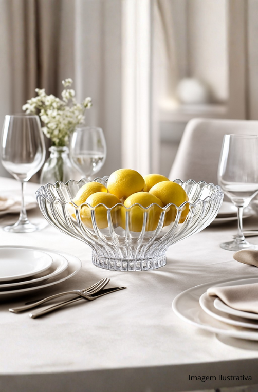 Fruteira de Vidro Classica 31,7cm