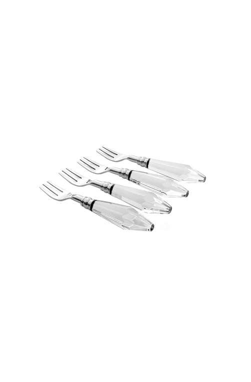 Conjunto de Talheres para Aperitivo Finger Food Garbo Luma Silver 4 Peças