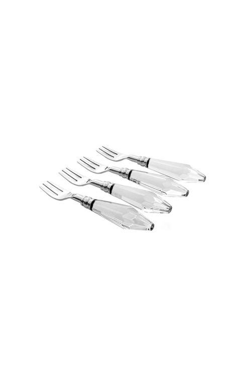 Conjunto de Talheres para Aperitivo Finger Food Garbo Luma Silver 4 Peças