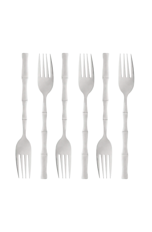 Conjunto de Garfos para Mesa de Aço Inox Bambu Elegant 6 Peças