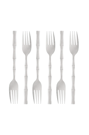 Conjunto de Garfos para Mesa de Aço Inox Bambu Elegant 6 Peças