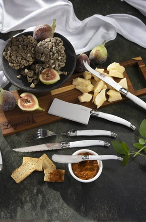 Conjunto de Garfos Estilo Laguiole em Aço Inox com Cabo Branco 6 Peças