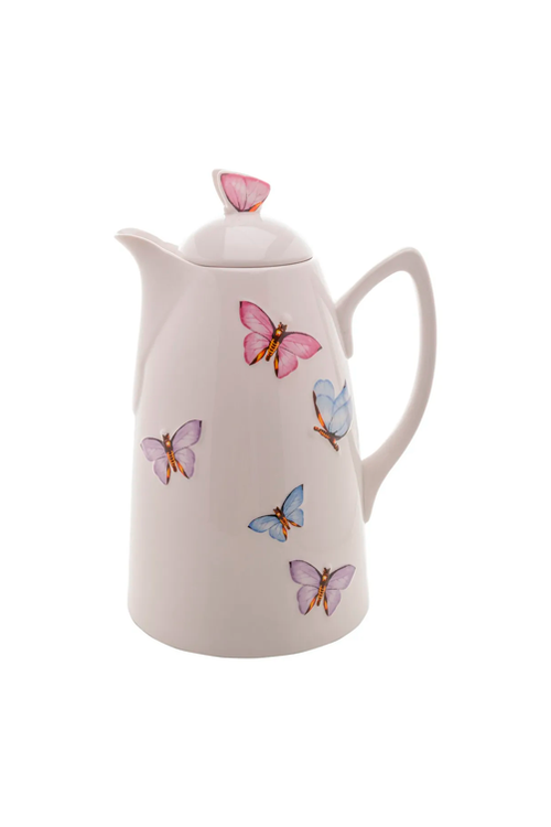 Garrafa Térmica Borboleta em Porcelana