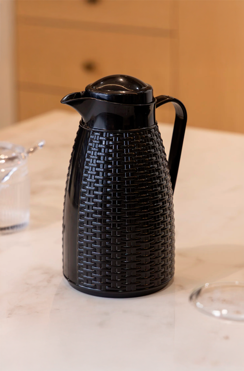 Garrafa Térmica New Rattan Preto Plástico 400ml