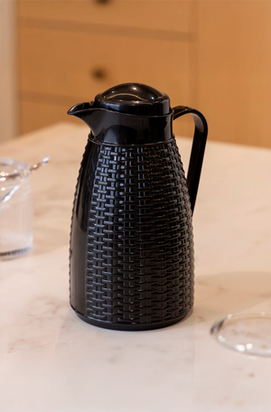 Garrafa Térmica New Rattan Preto Plástico 400ml