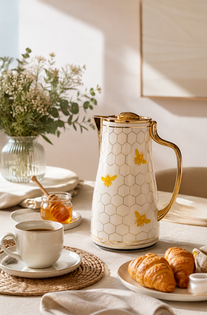 Garrafa Térmica Mielle Abelhas em Porcelana 700ml