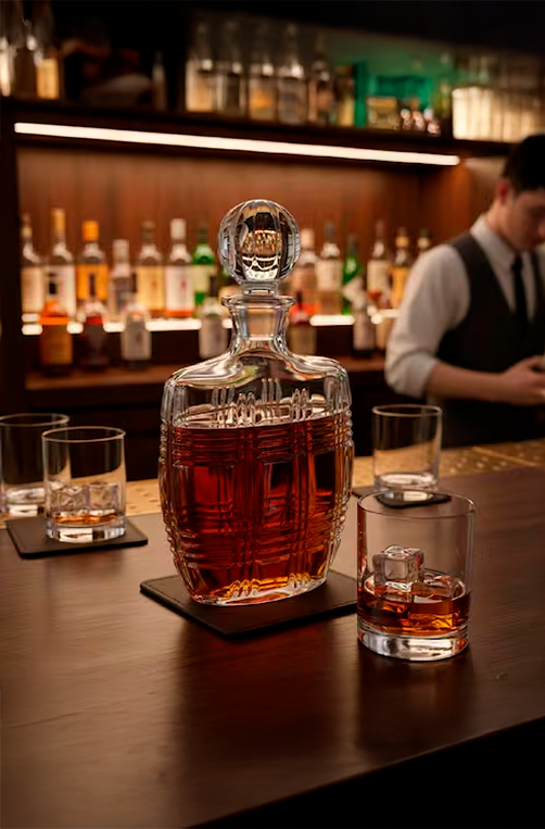 Garrafa de Whisky Canelada em Vidro 750ml