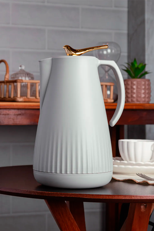 Garrafa Térmica de Plástico New Bird Cinza 1L