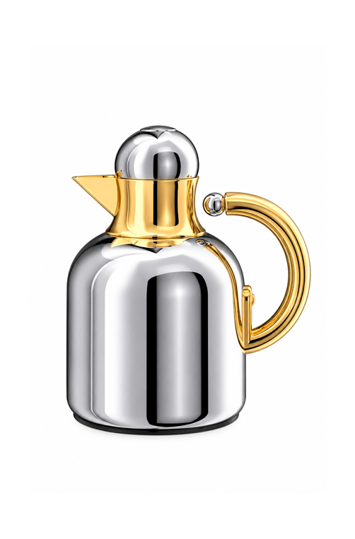 Garrafa Térmica Metal Ravaro Cromo com Ampola de Vidro 600ml