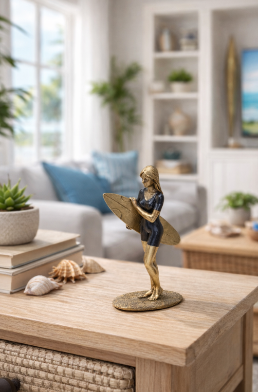 Escultura Surfista em Resina