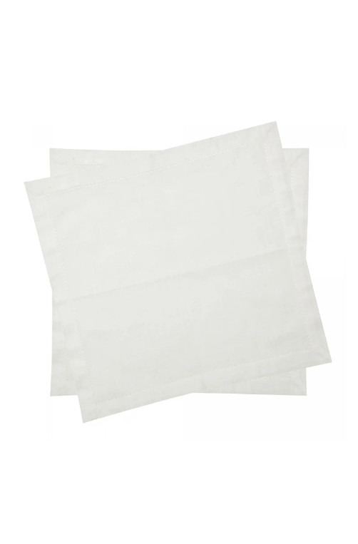 Conjunto 2 Guardanapos Ponto Ajour de Algodão Luxo Off White 40cm