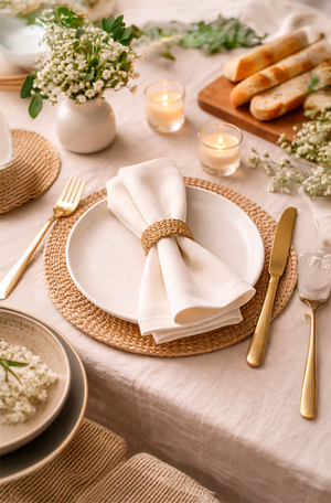 Guardanapo Home 45X45cm Liso Off-White 4 Peças