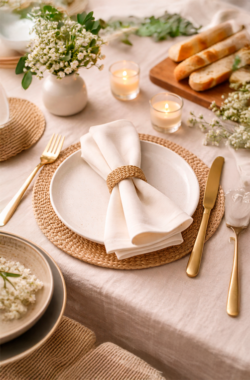 Guardanapo Home 45X45cm Liso Off-White 4 Peças