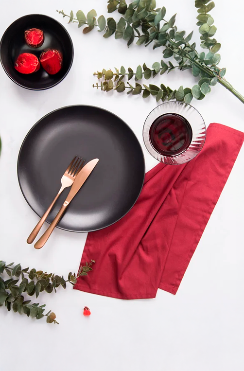 Guardanapo Home 45X45cm Liso Vermelho 4 Peças