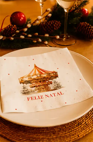 Guardanapo Natalino de Papel Carrossel