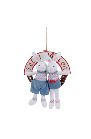 Guirlanda Decorativa com Coelhos Feliz Páscoa