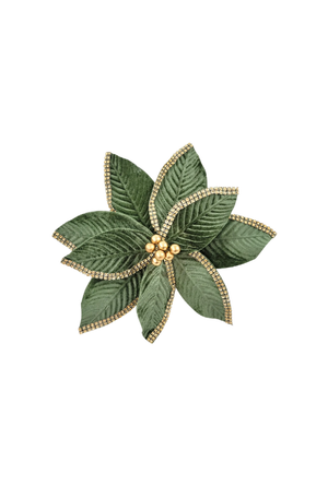 Haste Poinsettia Bico de Papagaio de Natal Verde Dourado