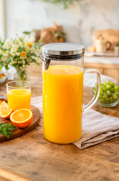 Jarra de Vidro Borossilicato com Tampa 1,4L