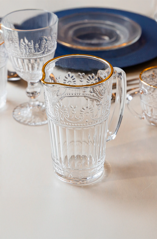 Jarra Mauve com Fio de Ouro 750ml Cristal