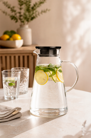 Jarra Twinkle em Vidro Borossilicato com Tampa em Aço Inox 1,8L