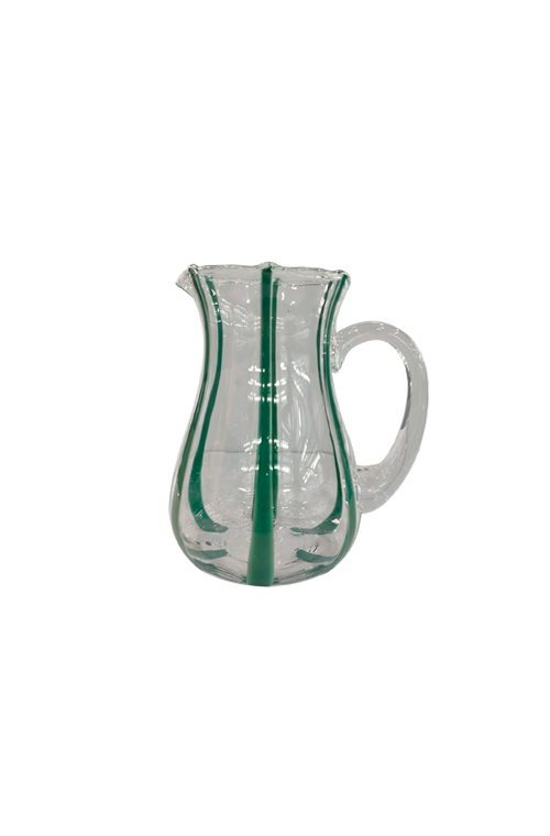 Jarra em Vidro Transparente com Listras Verde 2L
