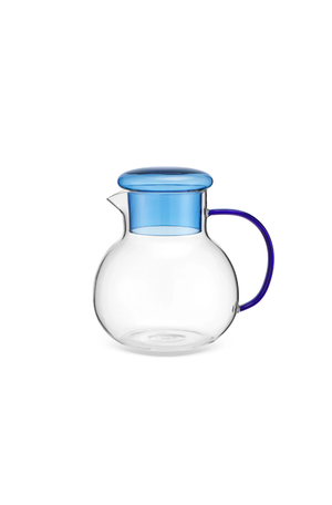 Jarra com Detalhe Azul em Vidro Borossilicato 1,2L