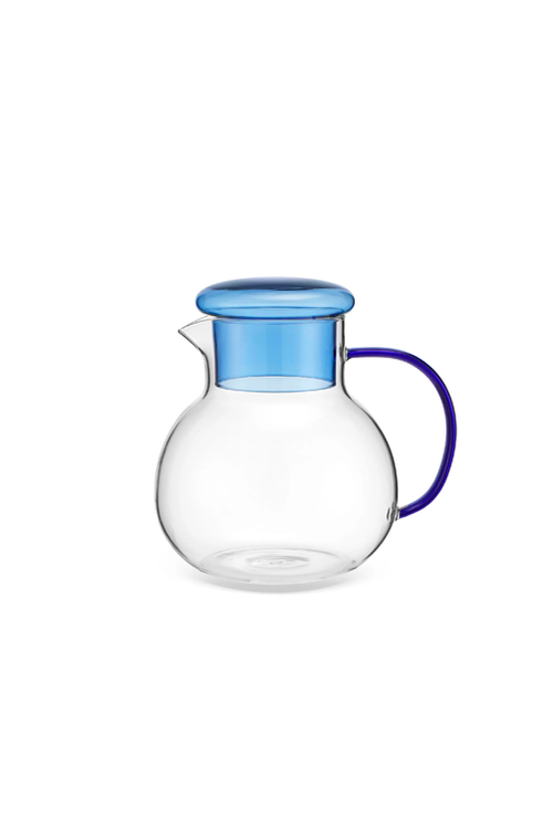 Jarra com Detalhe Azul em Vidro Borossilicato 1,2L