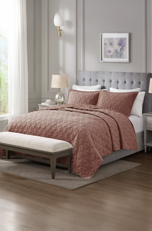 Jogo de Colcha Casal Bristol Rose