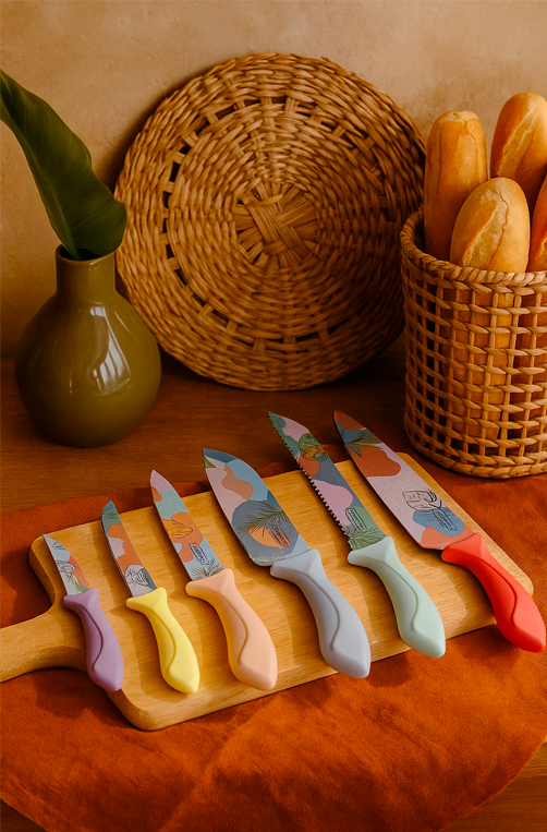 Jogo de Facas Colorcout em Aço Inox 6 Peças