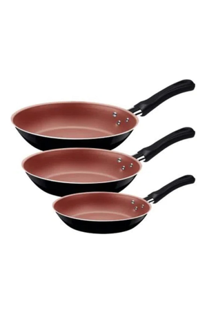Conjunto de 3 Frigideiras de Aluminio Caribe Preto
