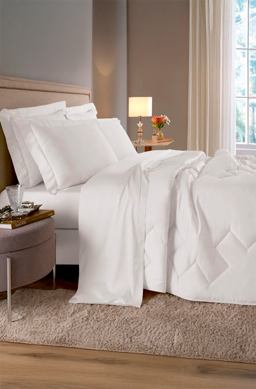 Jogo de Cama King 300 Fios Living Art Branco