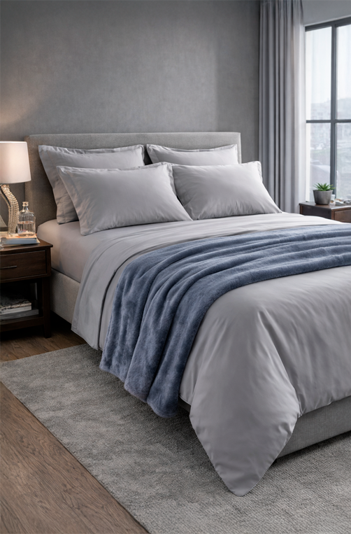 Jogo de Cama Queen 300 Fios Living Art Cinza