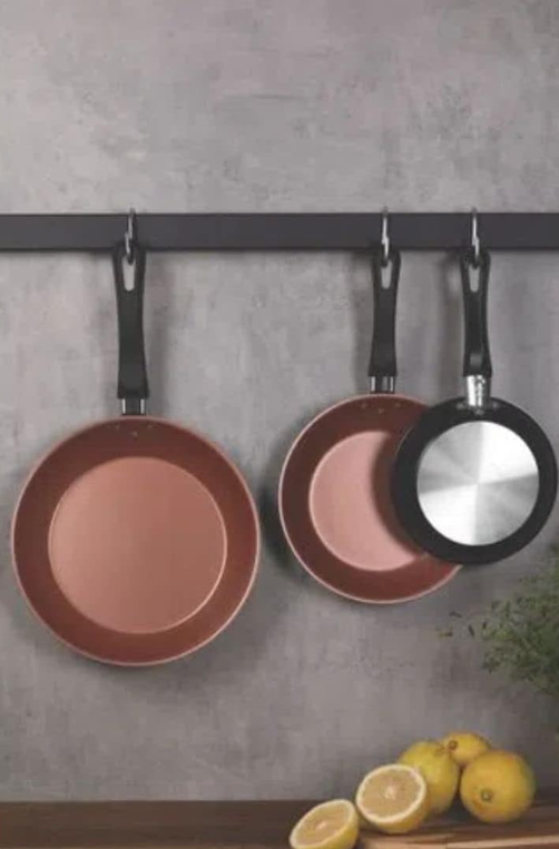 Conjunto de 3 Frigideiras de Aluminio Caribe Preto