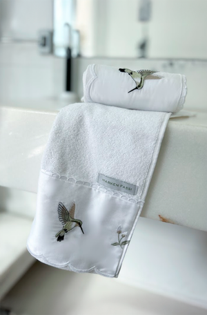 Kit de Lavabo Le Jardin 300 Fios Egípcios em Algodão Branca